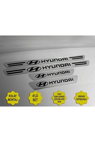 Lazer Store Hyundai İ20 ile Uyumlu Kapı Eşiği Koruyucu (Ön - Arka 4'lü Set)