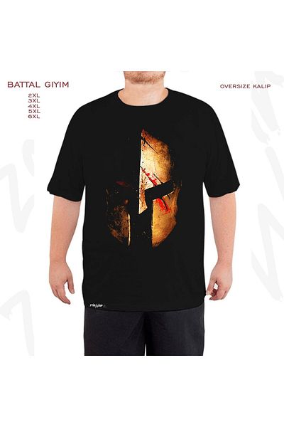 ZOKAWEAR Oversize Spartan II Printed Oversize (Bol) Μαύρο T-Shirt