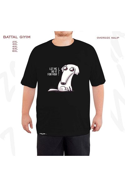 ZOKAWEAR Tricou negru supradimensionat Let Me Do It For You cu imprimeu lung