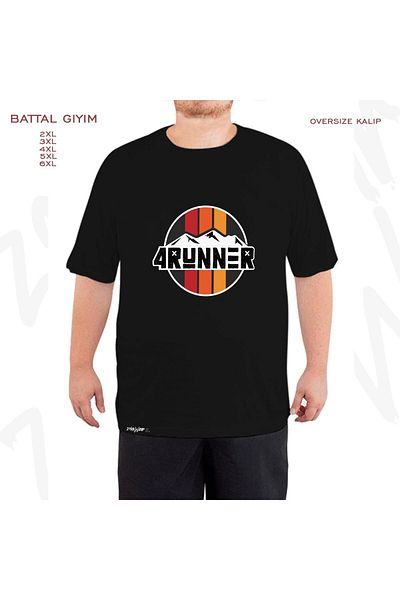 ZOKAWEAR Oversize 4runner Generation Printed Battal (Bol) Mold Μαύρο T-Shirt