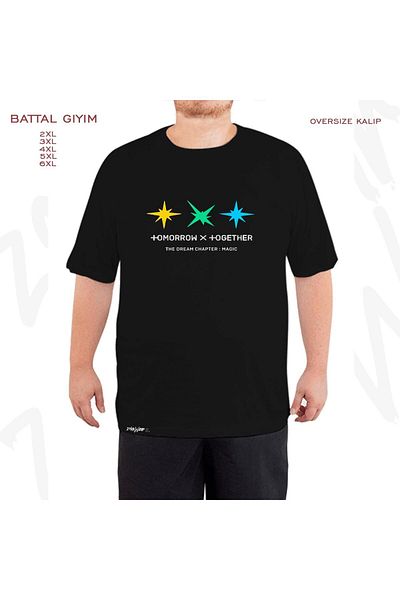 ZOKAWEAR Oversize Txt The Dream Chapter Printed Μαύρο μπλουζάκι με φόρμα μεγάλου μεγέθους