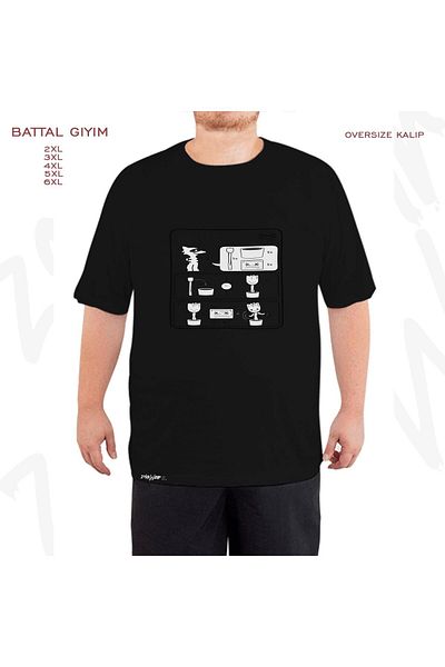 ZOKAWEAR Υπερμεγέθη Μαύρο T-Shirt με στάμπα Guardians Of The Galaxy