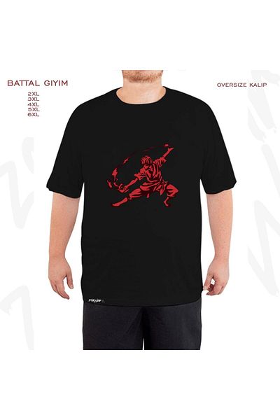 ZOKAWEAR Oversize Zuko Avatar Printed Oversize (Bol) Mold Μαύρο T-Shirt