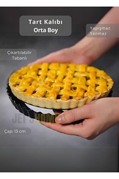 Jet's Home Orta Boy Tart Kalıbı Çıkartılabilir Tabanlı Turta Kalıbı Karbon Çe...