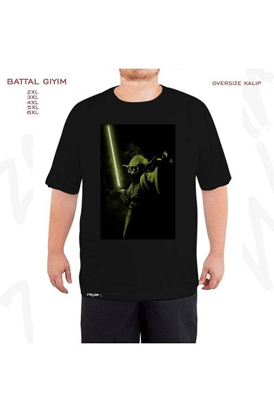ZOKAWEAR Oversize Star Wars121 Printed Battal (Bol) Mold Μαύρο T-Shirt