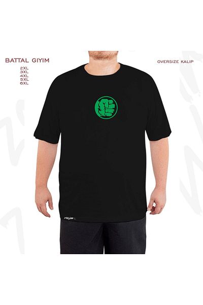 ZOKAWEAR Μαύρο μπλουζάκι Oversize Hulk v2 με στάμπα μεγάλου μεγέθους (Bol)