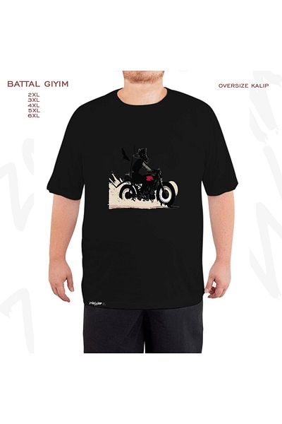ZOKAWEAR Oversize Biker Street Racer Printed Oversize (Bol) Μαύρο T-Shirt