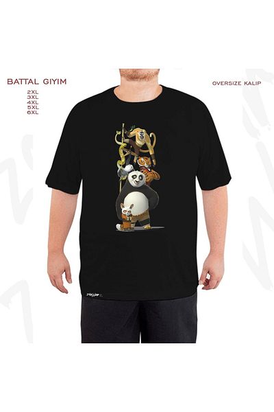 ZOKAWEAR Υπερμεγέθη Kung Fu Panda Po And The Printed King (Bol) Mold Μαύρο T-Shirt