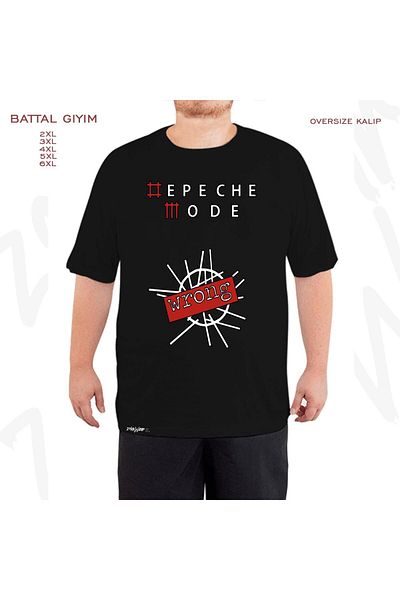 ZOKAWEAR Μαύρο μπλουζάκι Oversize Wrong Depeche Mode με στάμπα μεγάλου μεγέθους (Bol)