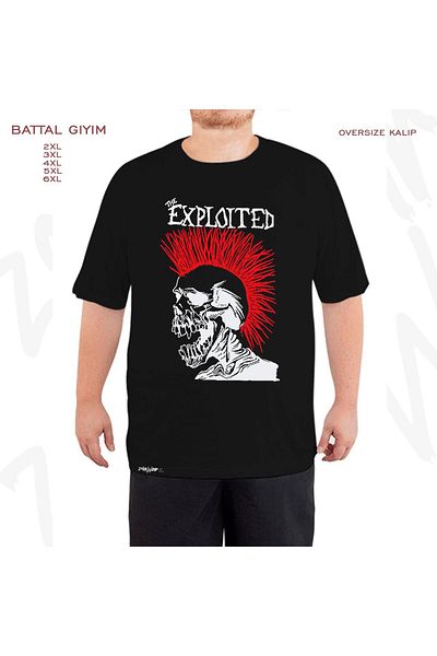 ZOKAWEAR Oversize The Exploited Printed Battal (Bol) Mold Μαύρο T-Shirt