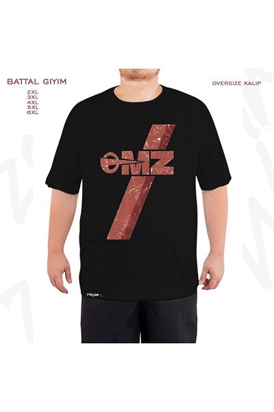 ZOKAWEAR Oversize Omz Mz World Vintage Printed Oversize (Bol) Μαύρο T-Shirt