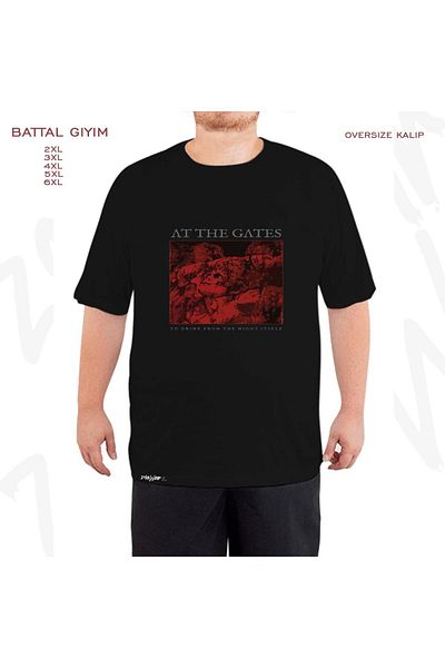 ZOKAWEAR Μαύρο μπλουζάκι Oversize At The Gates v2 με στάμπα μεγάλου μεγέθους (πολύ)