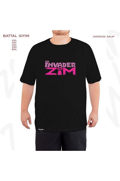 ZOKAWEAR Oversize Invader Zim Bold Alien Printed Battal (Bol) Mold Μαύρο T-Shirt