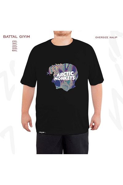 ZOKAWEAR Μαύρο μπλουζάκι Oversize Arctic Monkeys v4 με στάμπα μεγάλου μεγέθους (Bol)