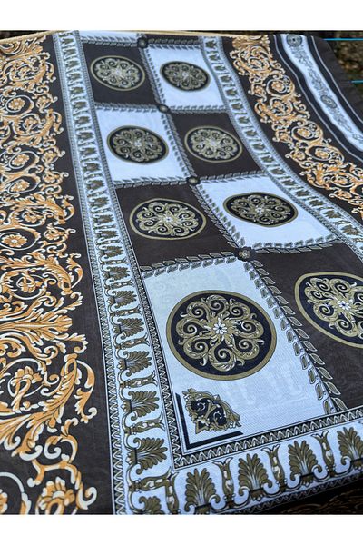shalby Anthracite Vera Patterned Soft Cotton Hijab Shawl
