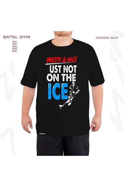 ZOKAWEAR Υπερμεγέθη χόκεϊ επί πάγου Ice Hockey1 Μαύρο μπλουζάκι με στάμπα μεγάλου μεγέθους