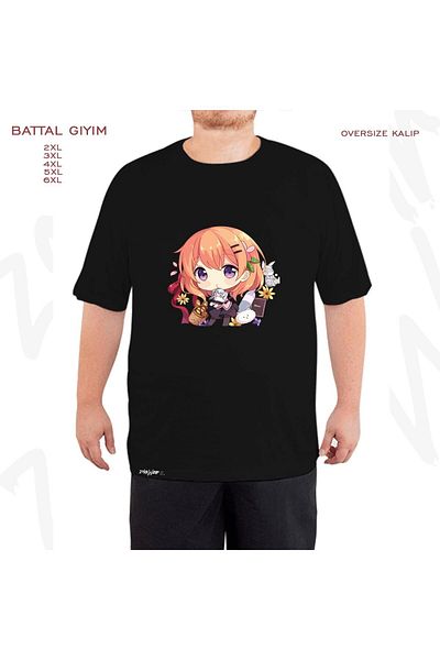 ZOKAWEAR Oversize Carrot Taming Cuteness Printed Battal (Bol) Mold Μαύρο T-Shirt