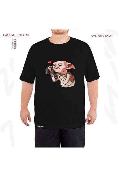 ZOKAWEAR Υπερμεγέθη Dobby v2 Printed Battal (Bol) Μαύρο T-Shirt