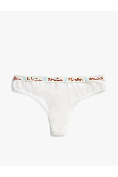 Koton Chiloți tanga din cauciuc din bumbac cu detaliu slogan