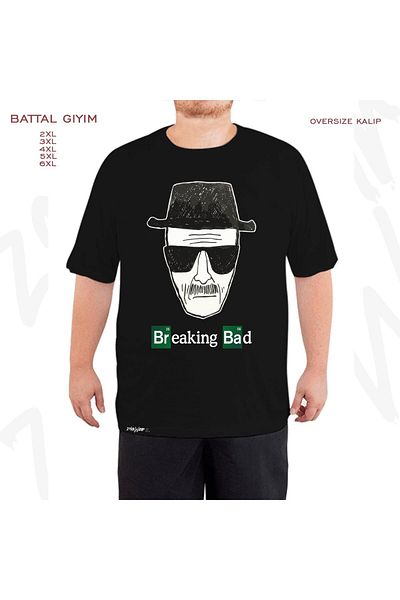 ZOKAWEAR Oversize Heisenberg V2 Breaking Printed Oversize (Bol) Μαύρο T-Shirt