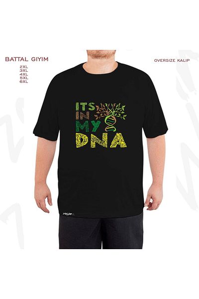ZOKAWEAR Oversize Dna Garden Printed Battal (Bol) Mold Μαύρο T-Shirt
