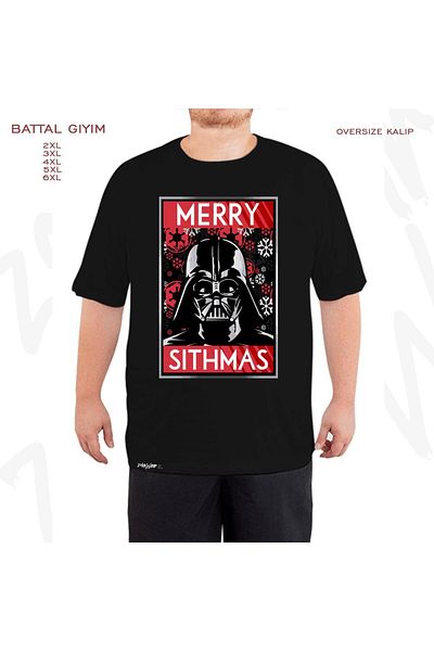 ZOKAWEAR Oversize Darth Vader Sithmas Printed Battal (Bol) Mold Μαύρο T-Shirt