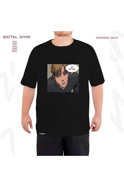 ZOKAWEAR Μαύρο μπλουζάκι Sangwoo Oversize - Killing Stalking Printed, King Size