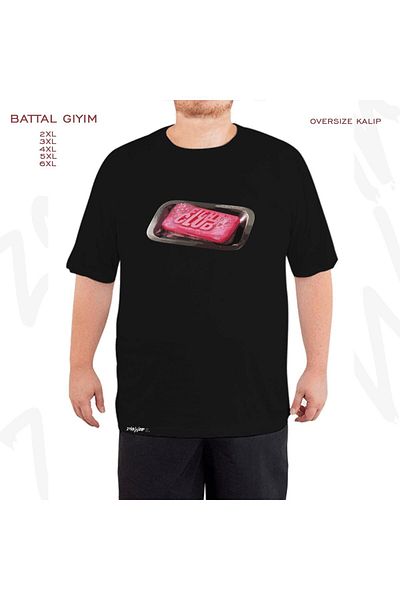 ZOKAWEAR Μαύρο μπλουζάκι με τυπωμένο λογότυπο Oversize Fight Club (tyler Durden).