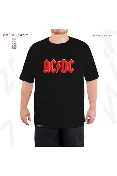 ZOKAWEAR Oversize Ac Dc Highway To Hell Printed Battal (Bol) Mold Μαύρο T-Shirt