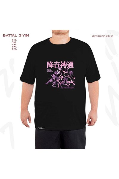 ZOKAWEAR Avatar The Last Airbender Pastel Kanji Printed - Battal Mold Black T-Shirt