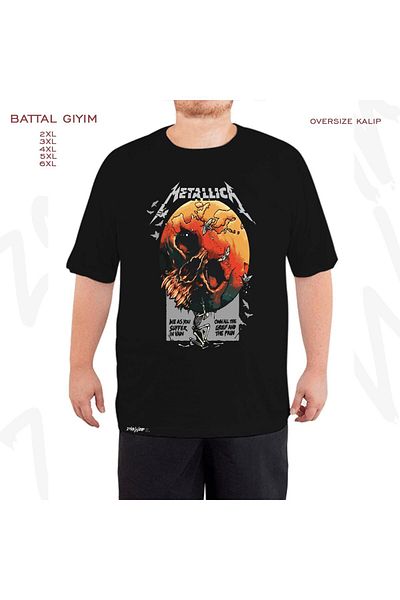 ZOKAWEAR Μαύρο μπλουζάκι με στάμπα μεγάλου μεγέθους metallica