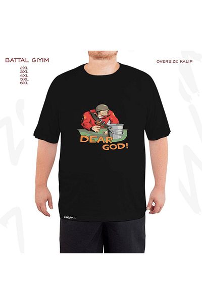 ZOKAWEAR Μαύρο μπλουζάκι Oversize Team Fortress 2 Merch Printed Battal (Bol) Mold