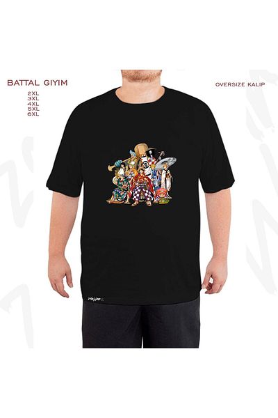 ZOKAWEAR Oversize One Piece 5 Printed Oversize (Bol) Μαύρο T-Shirt