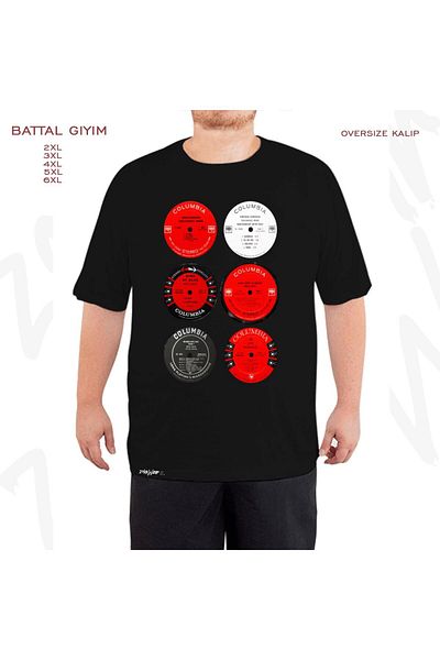 ZOKAWEAR Oversize Miles Davis 3 Printed Battal (Bol) Mold Μαύρο T-Shirt