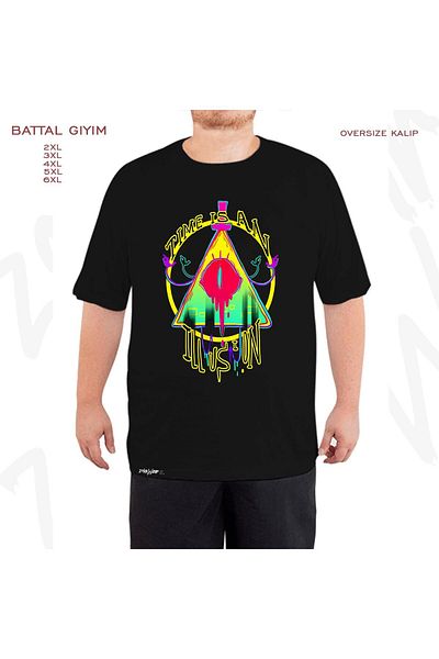 ZOKAWEAR Oversize Time Is An Illusion Printed Oversize (Μαύρο μπλουζάκι με φόρμα