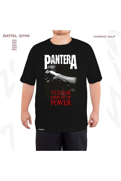 ZOKAWEAR Oversize Pantera Vulgar Printed Oversized Black T-Shirt