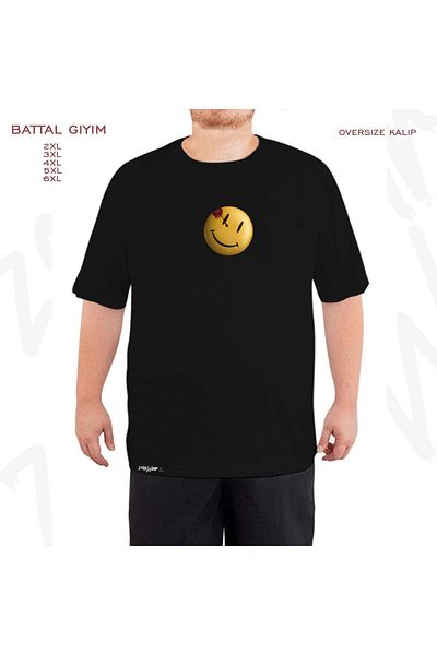 ZOKAWEAR Μαύρο μπλουζάκι Oversize Watchmen Special Printed Battal (Bol) Mold