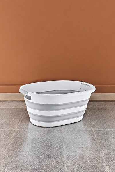 Turkco 38 Litre Katlanabilir Plastik Çamaşır Sepet Pratik Kullanım Ve Depolam...