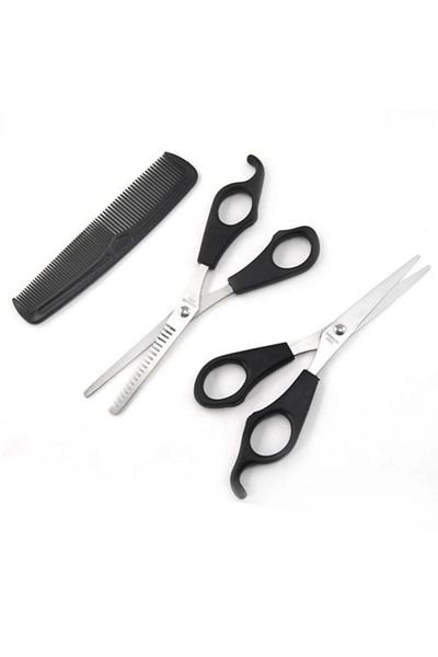 Easy Tedarik Hairdresser Set Hair Cutting and Thinning Scissors Comb Gift Set of 3