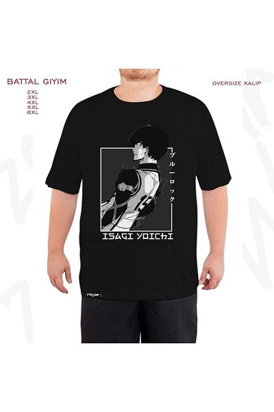 ZOKAWEAR Isagi Yoichi Blue Lock Printed - Oversized Black T-Shirt