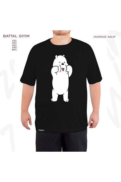 ZOKAWEAR Oversize My Bunny Honey Panda με στάμπα μεγάλου μεγέθους (πολύ) μαύρο μπλουζάκι