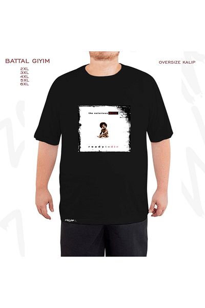 ZOKAWEAR Oversize Notorious B.ı.g Printed Battal (Bol) Mold Μαύρο T-Shirt