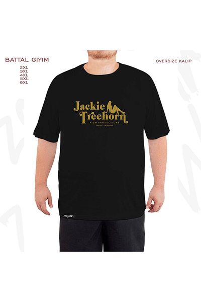 ZOKAWEAR The Big Lebowski Jackie Treehorn Printed - Oversize Black T-Shirt