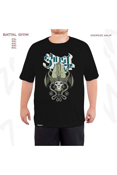 ZOKAWEAR Μαύρο μπλουζάκι Oversize Snakes Ghost Printed Battal (Bol) Mold
