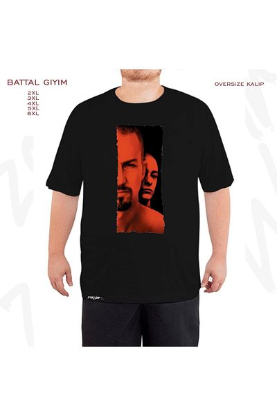 ZOKAWEAR Μαύρο μπλουζάκι Oversize In The Shadow of the Past American History Printed Battal (Bol) Mold