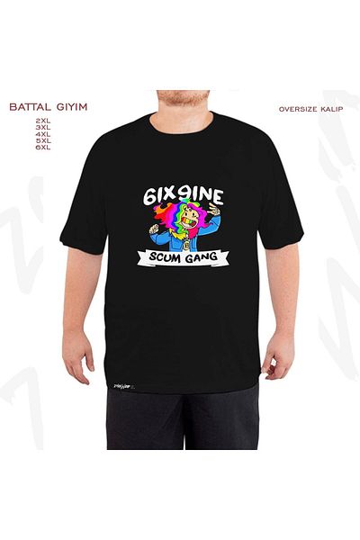 ZOKAWEAR Oversize 6ix9ine Printed Oversize (Bol) Μαύρο T-Shirt