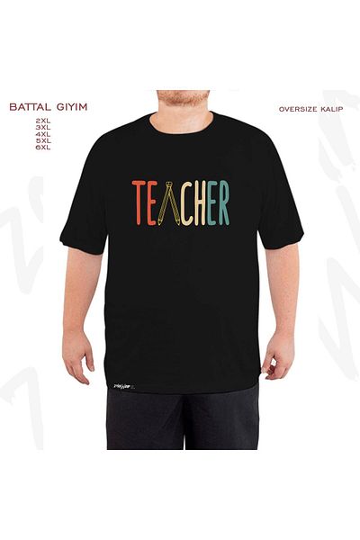 ZOKAWEAR Μαύρο μπλουζάκι με τυπωμένο κείμενο δασκάλου μεγάλου μεγέθους