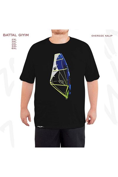 ZOKAWEAR Oversize Windsurfing Windsurf Printed Oversize (Bol) Mold Μαύρο T-shirt