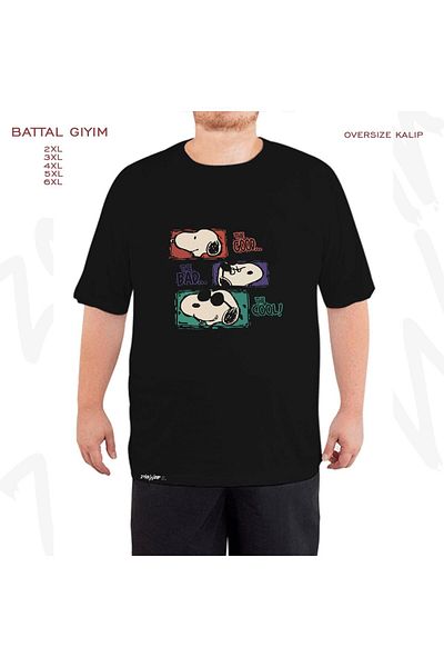 ZOKAWEAR Oversize Snoopy The Good The Bad The Cool Printed Oversize (Bol) Mold Μαύρο T-Shirt