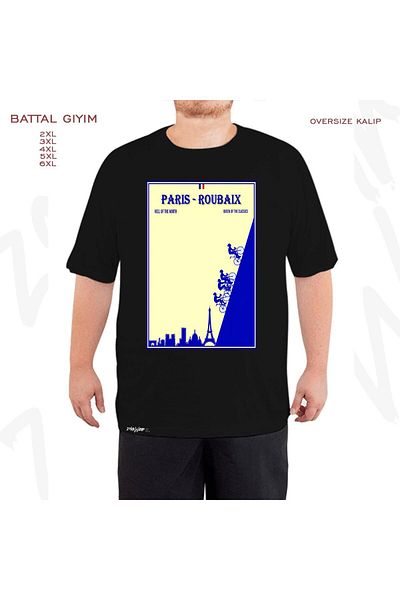 ZOKAWEAR Oversize Paris Roubaix Vintage Printed (Bol) Μαύρο T-Shirt